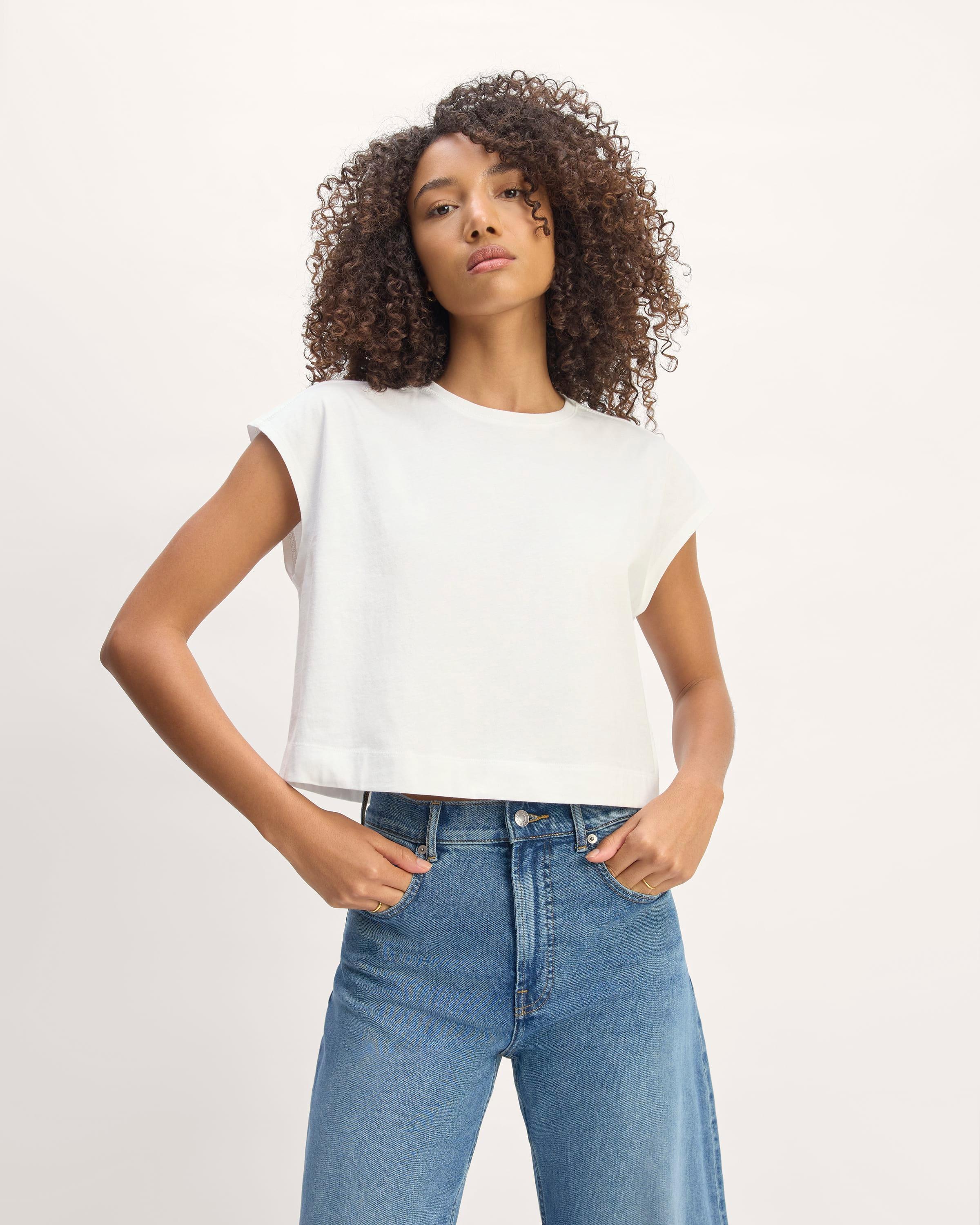 The Organic Cotton Cropped Muscle Tee Product Image