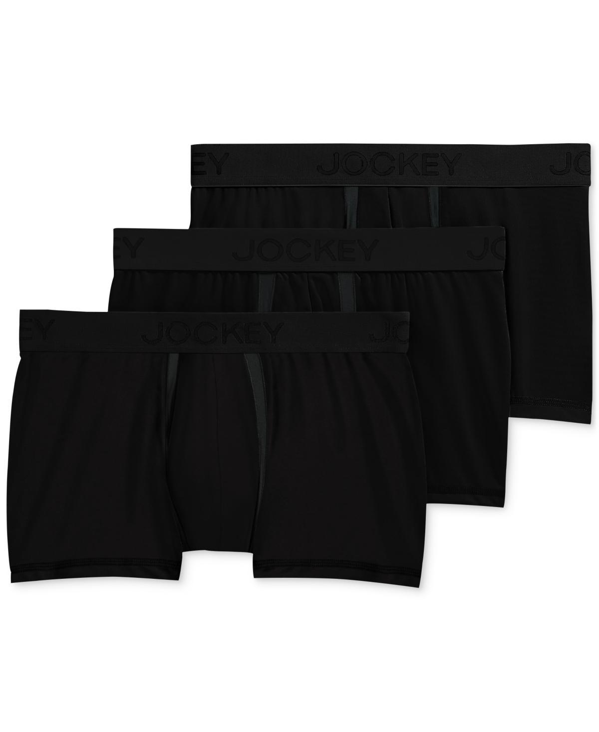 Mens Jockey 3-Pack Chafe-Proof Pouch Stretch 3 Trunk Briefs, Size: Large, Black Product Image