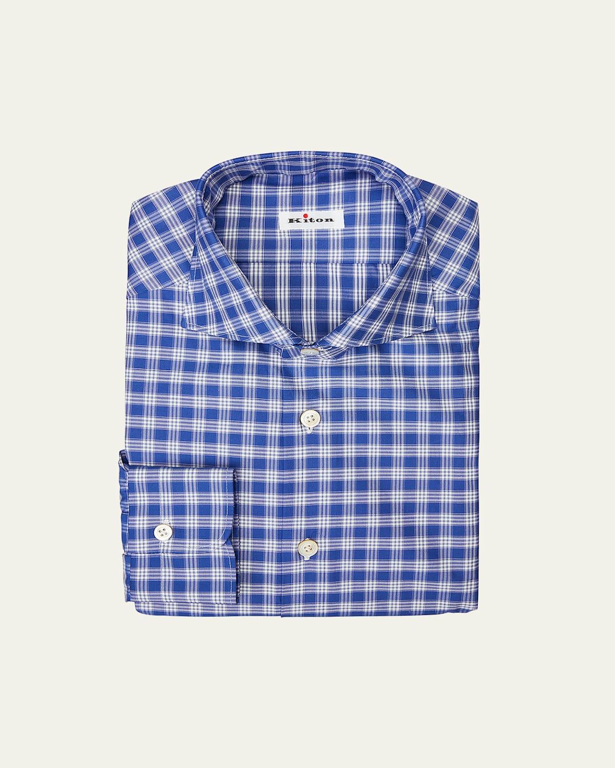 Mens Gingham Check Dress Shirt Product Image