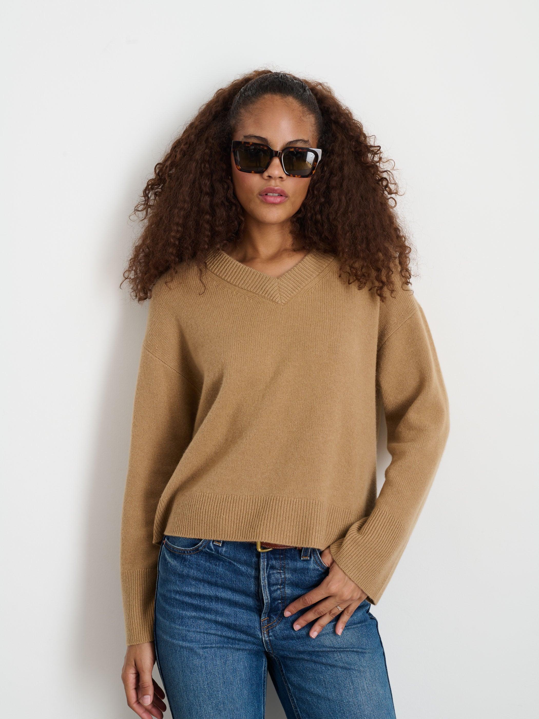 Rowan V-Neck in Cashmere Female Product Image