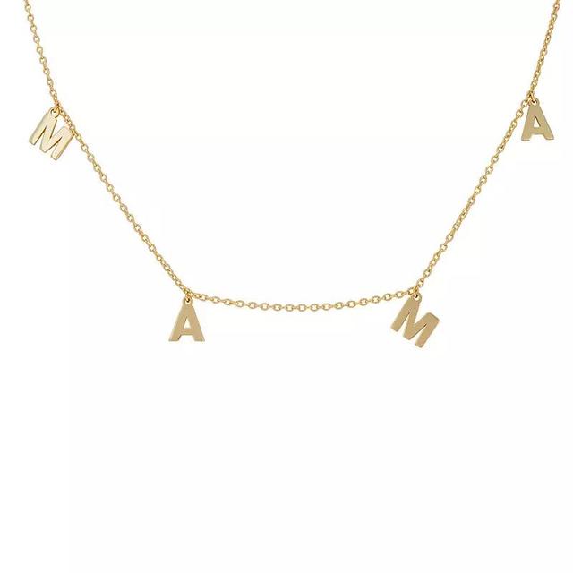 Adornia Silver Tone MAMA Necklace, Womens Gold Tone Product Image