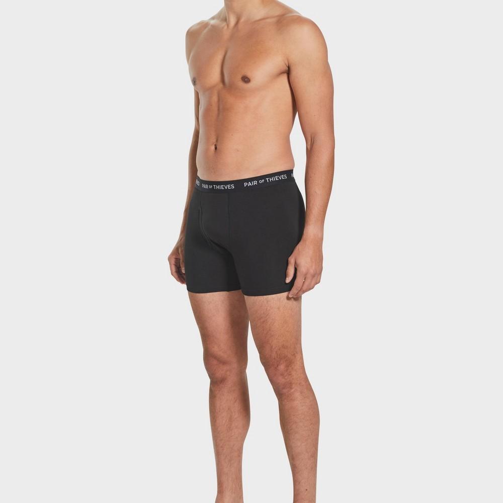 Pair of Thieves Mens Big & Tall 2pk Super Soft Boxer Briefs - Black/White 3XL Product Image