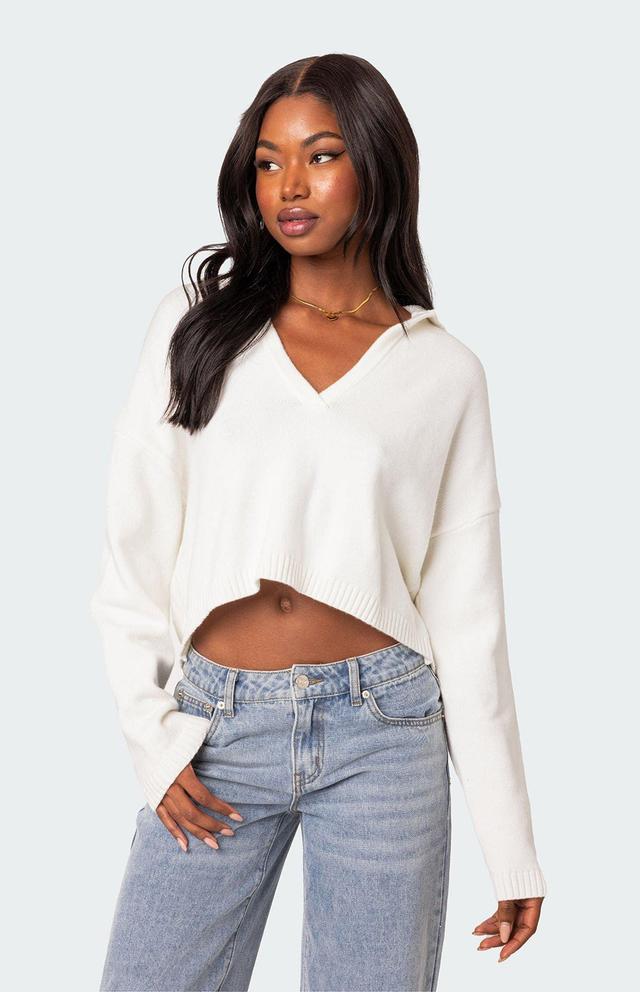 Edikted Women's Marcie Oversized Cropped Sweater Product Image