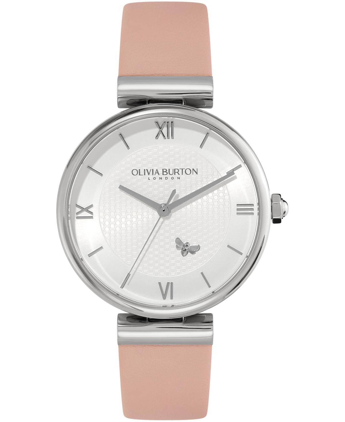 Olivia Burton Womens Mini Bee Blush Leather Watch 36mm - Blush Product Image