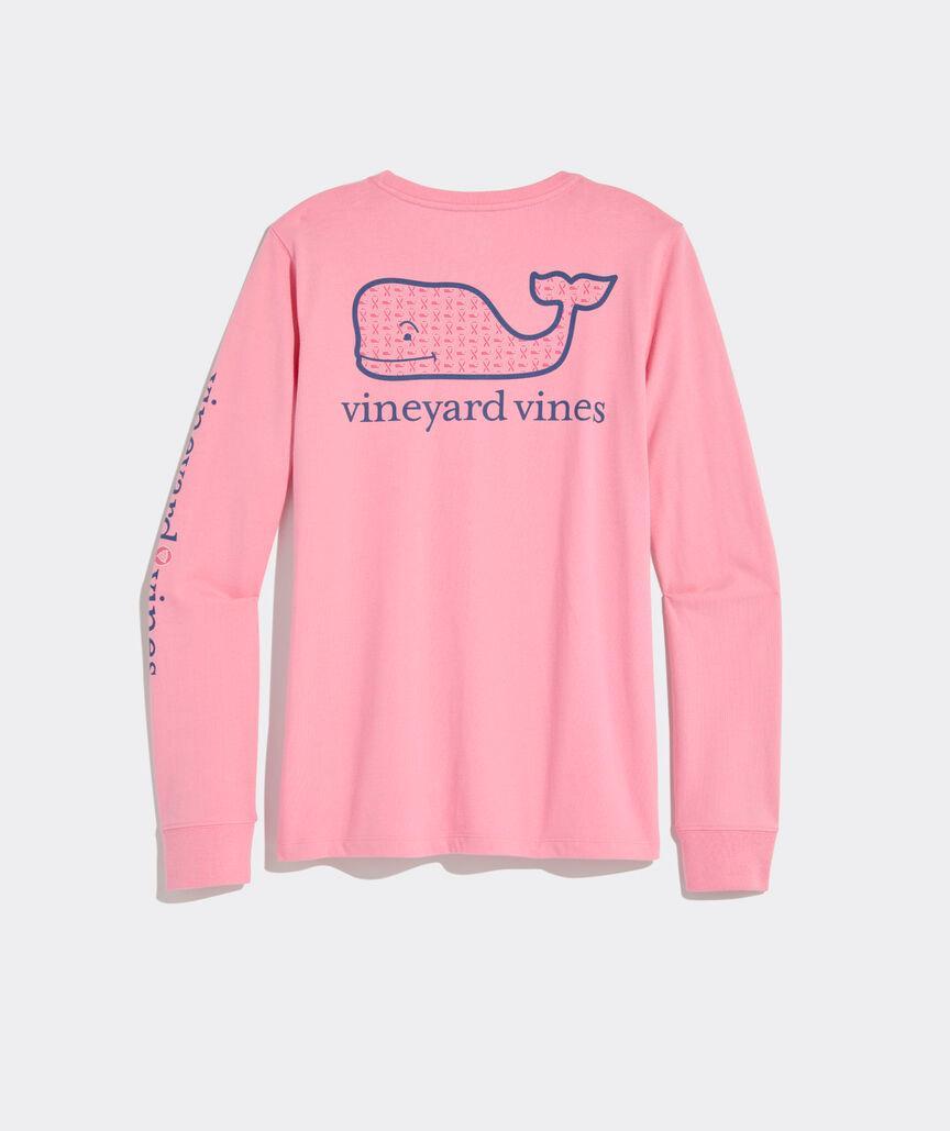 Women's Breast Cancer Awareness Ribbon Whale Long-Sleeve Pocket Tee Product Image