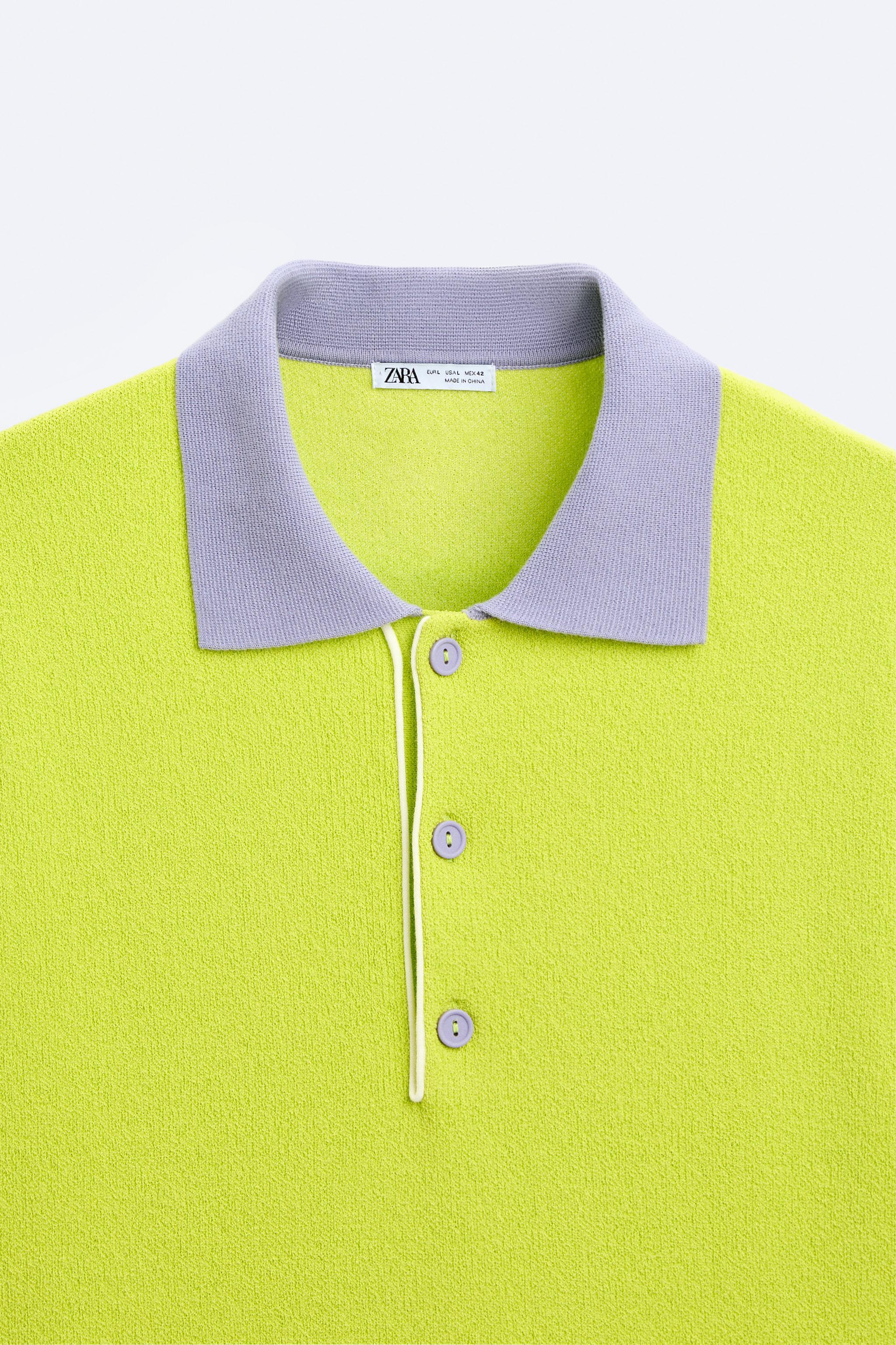 CONTRAST COLLAR OVERSIZED POLO SHIRT Product Image