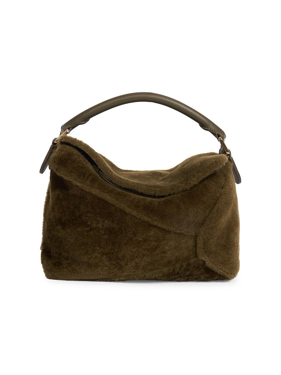 Womens Small Puzzle Edge Shearling Bag Product Image