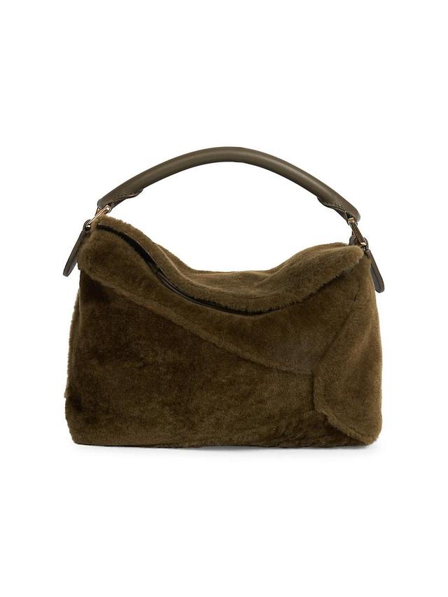 Small Puzzle Edge Shearling Shoulder Bag Product Image