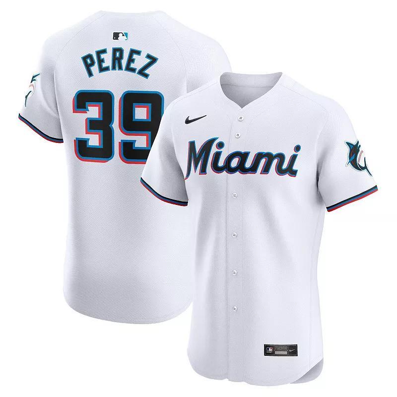 Mens Nike Eury Perez Miami Marlins Home Elite Player Jersey Product Image