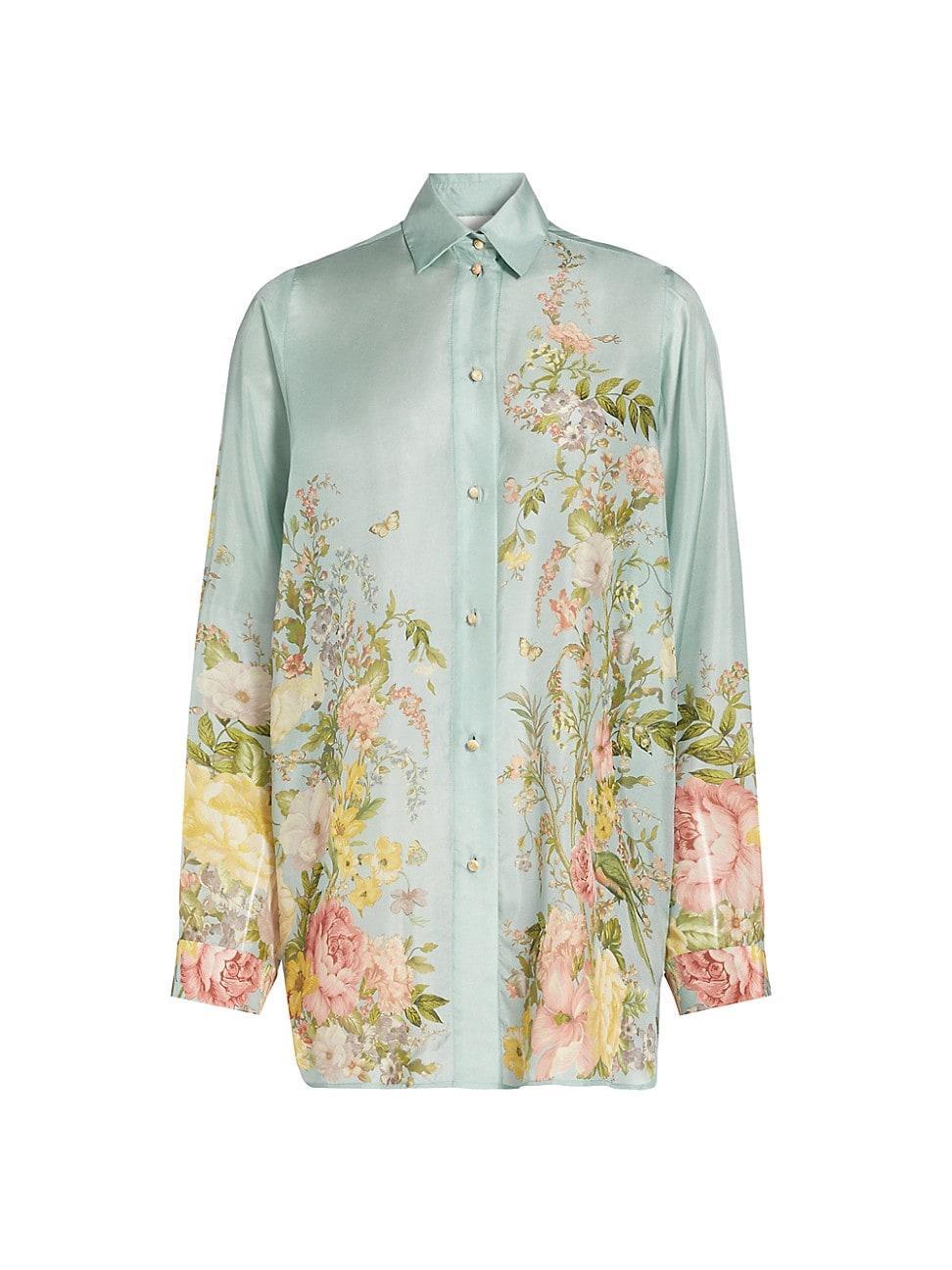 Womens Waverly Silk Floral Relaxed Shirt Product Image