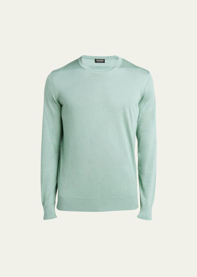 Mens Cashseta Cashmere-Silk Crewneck Sweater Product Image