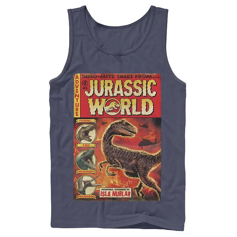 Mens Jurassic World Two Dino-Mite Tales Vintage Tank Top Athletic Grey Product Image