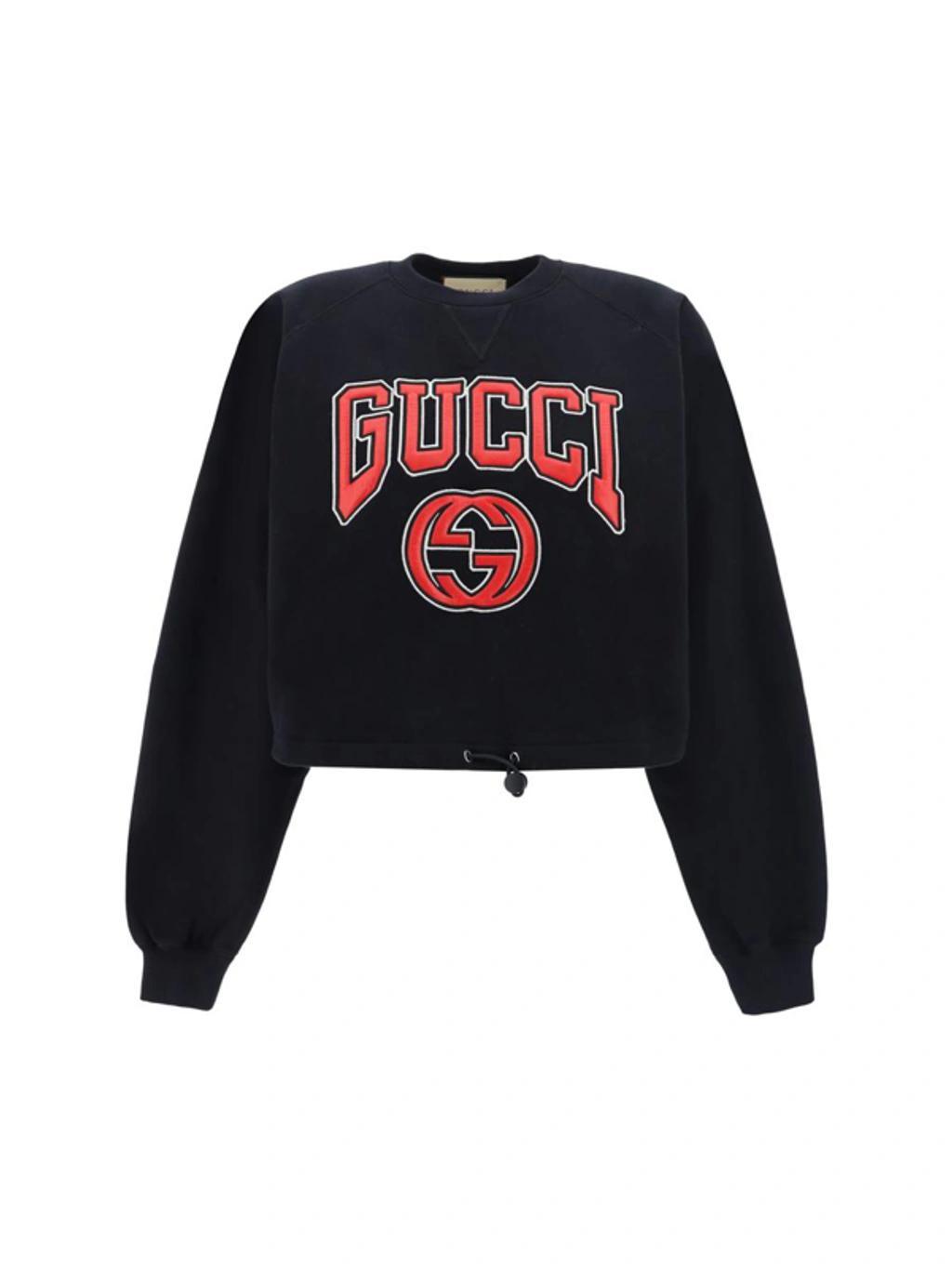 Logo-embroidered Cotton Sweatshirt In Black/mix Product Image