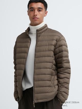 Mens Ultra Light Down Jacket (Narrow Quilt) with Anti-Static Brown XS UNIQLO US Product Image