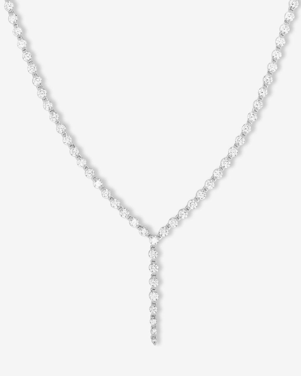 She's an Icon Lariat Tennis Necklace 16" - Silver|White Diamondettes Product Image