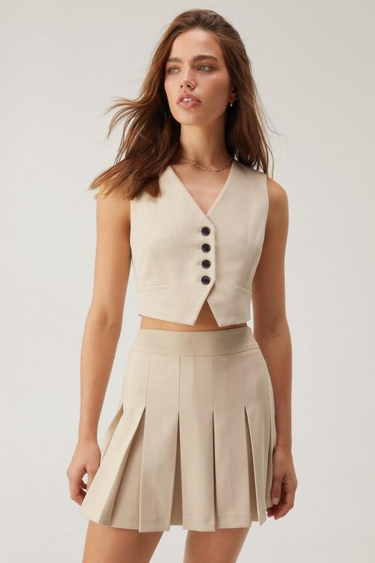 Tailored Pleated Mini Skirt product image