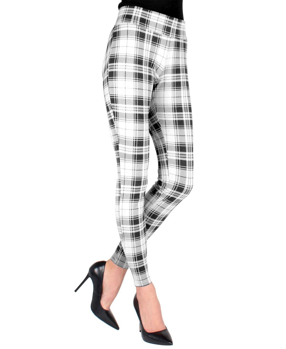 Tartan Shaping Womens Leggings - Black Product Image