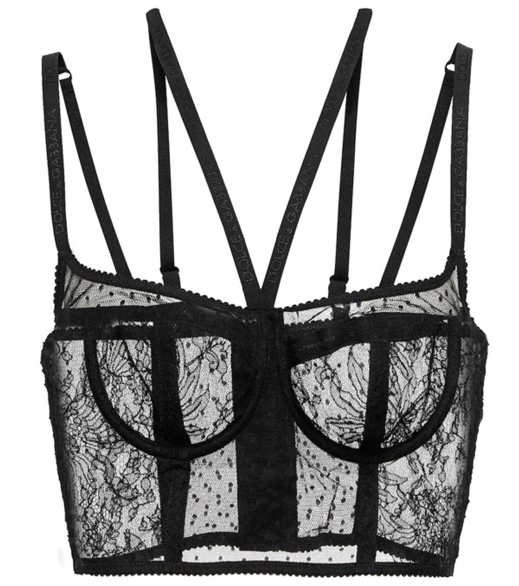 Lace Bralette Top In Black Product Image