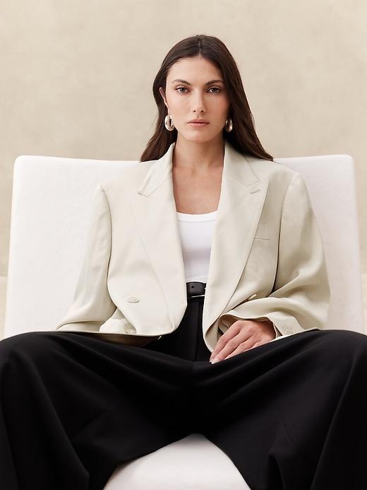 Alix Oversized Italian Satin Blazer Product Image