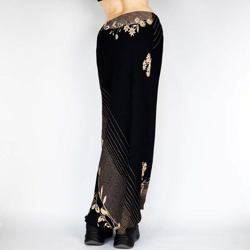 Low Waist Floral Print Maxi Straight Fit Skirt Product Image