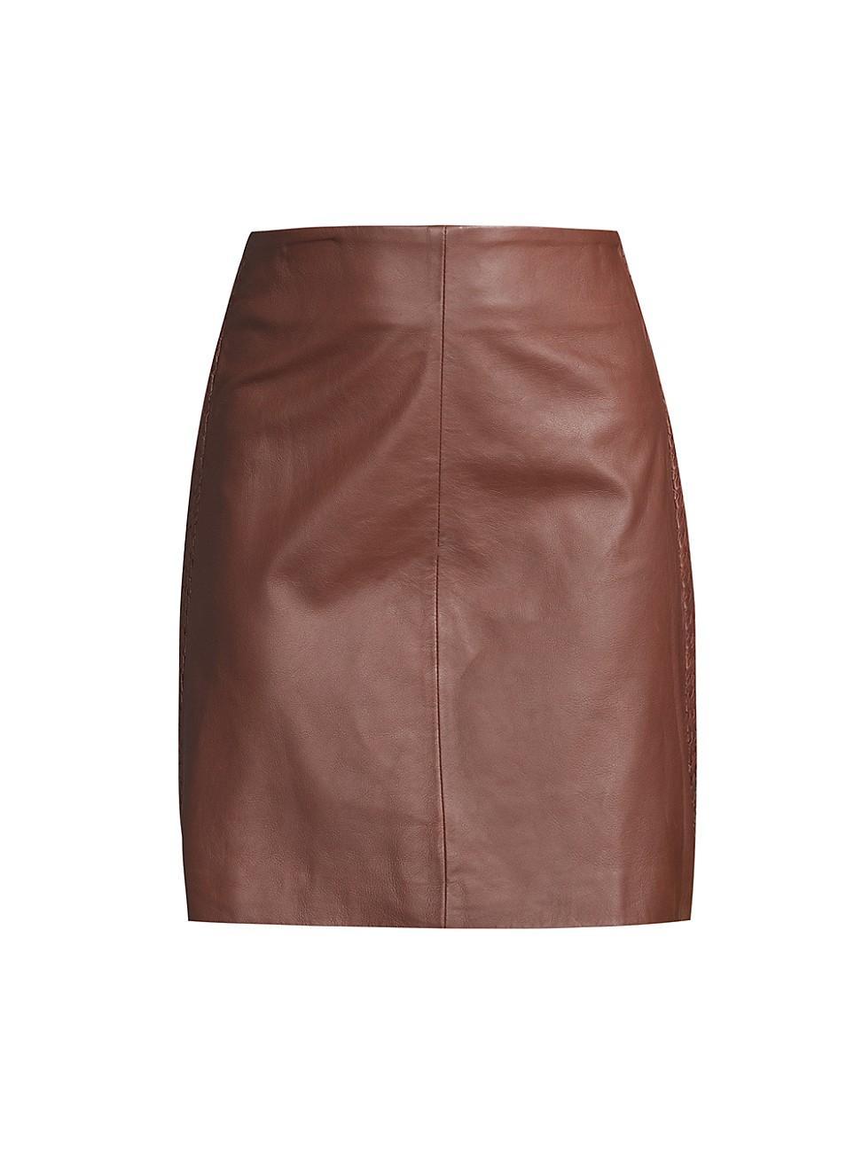 Womens Ocra Leather Miniskirt Product Image