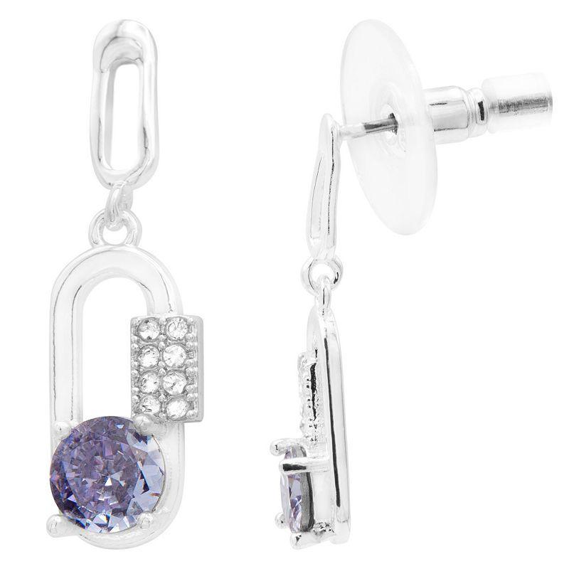 Brilliance Purple Crystal Open Drop Earrings, Womens Product Image