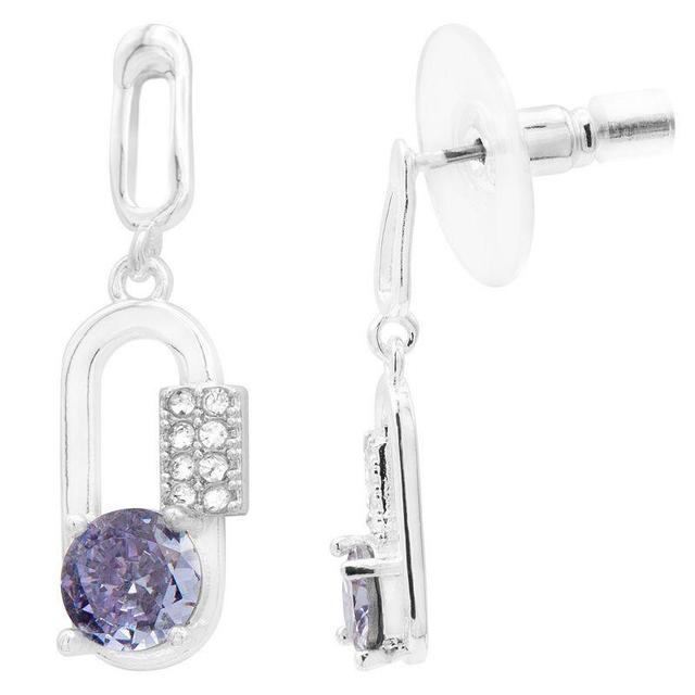 Brilliance Purple Crystal Open Drop Earrings, Womens Product Image