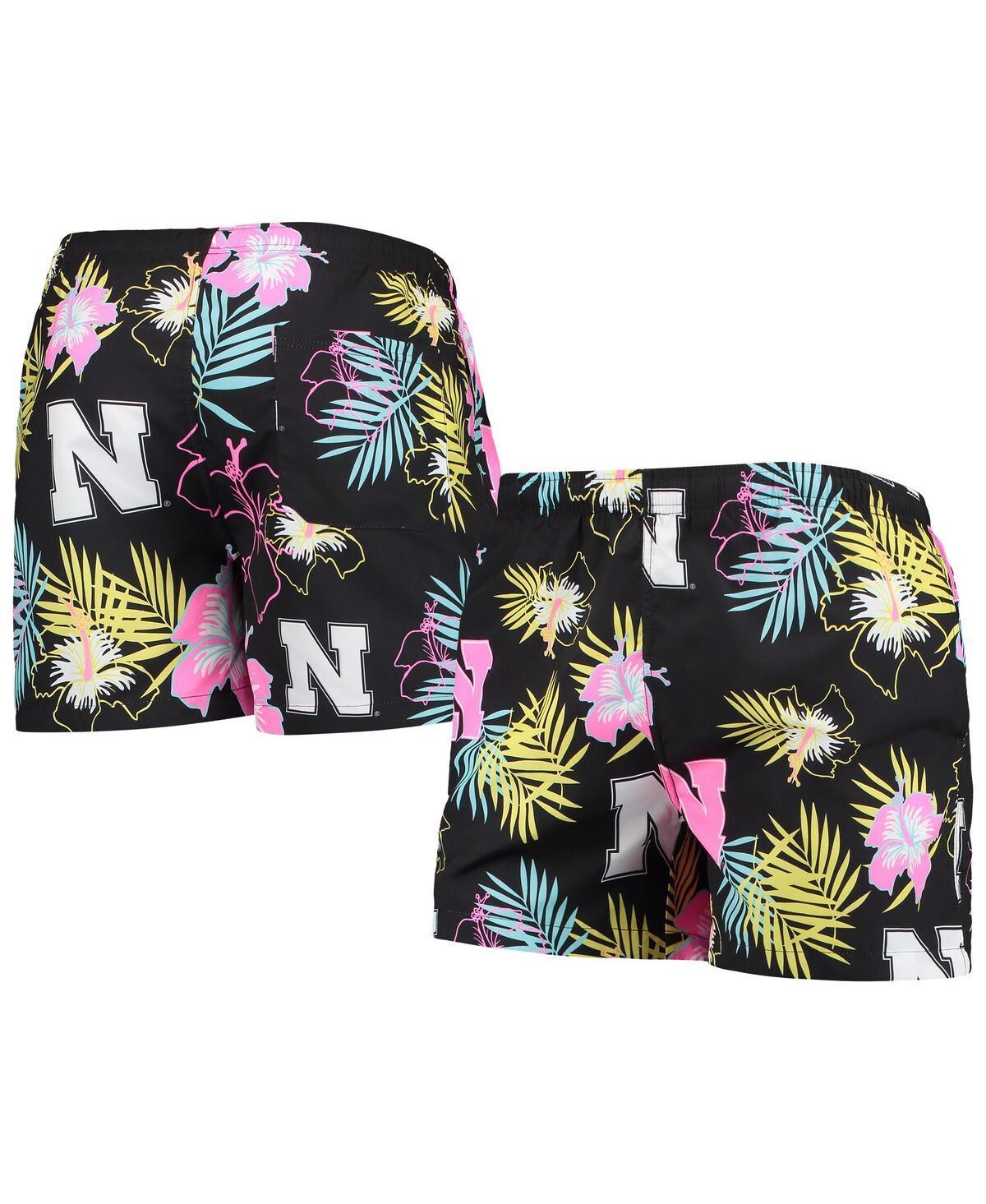 Mens FOCO Nebraska Huskers Neon Floral Swim Trunks Product Image