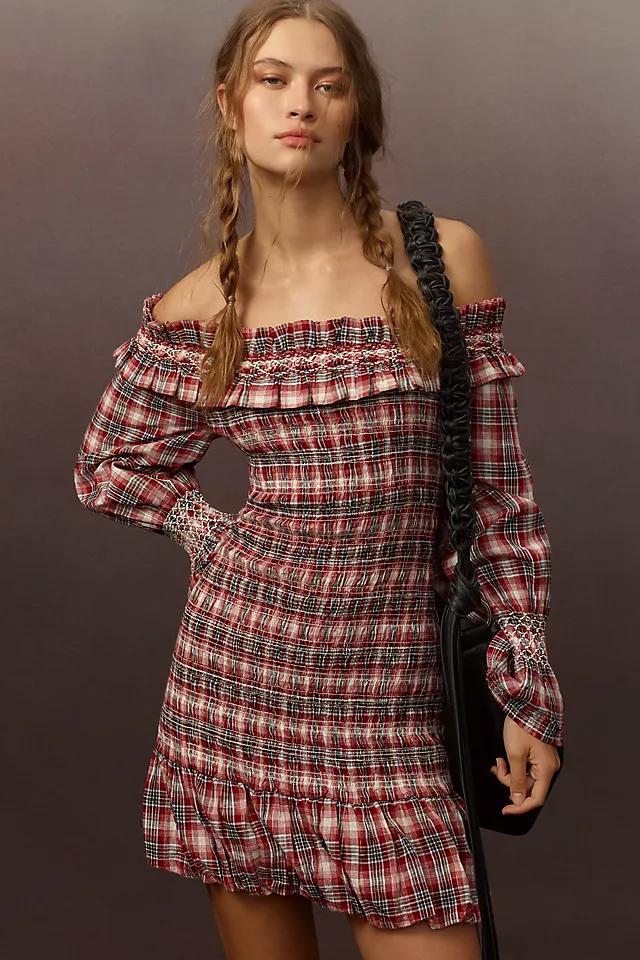 Pilcro Smocked Plaid Mini Dress Product Image