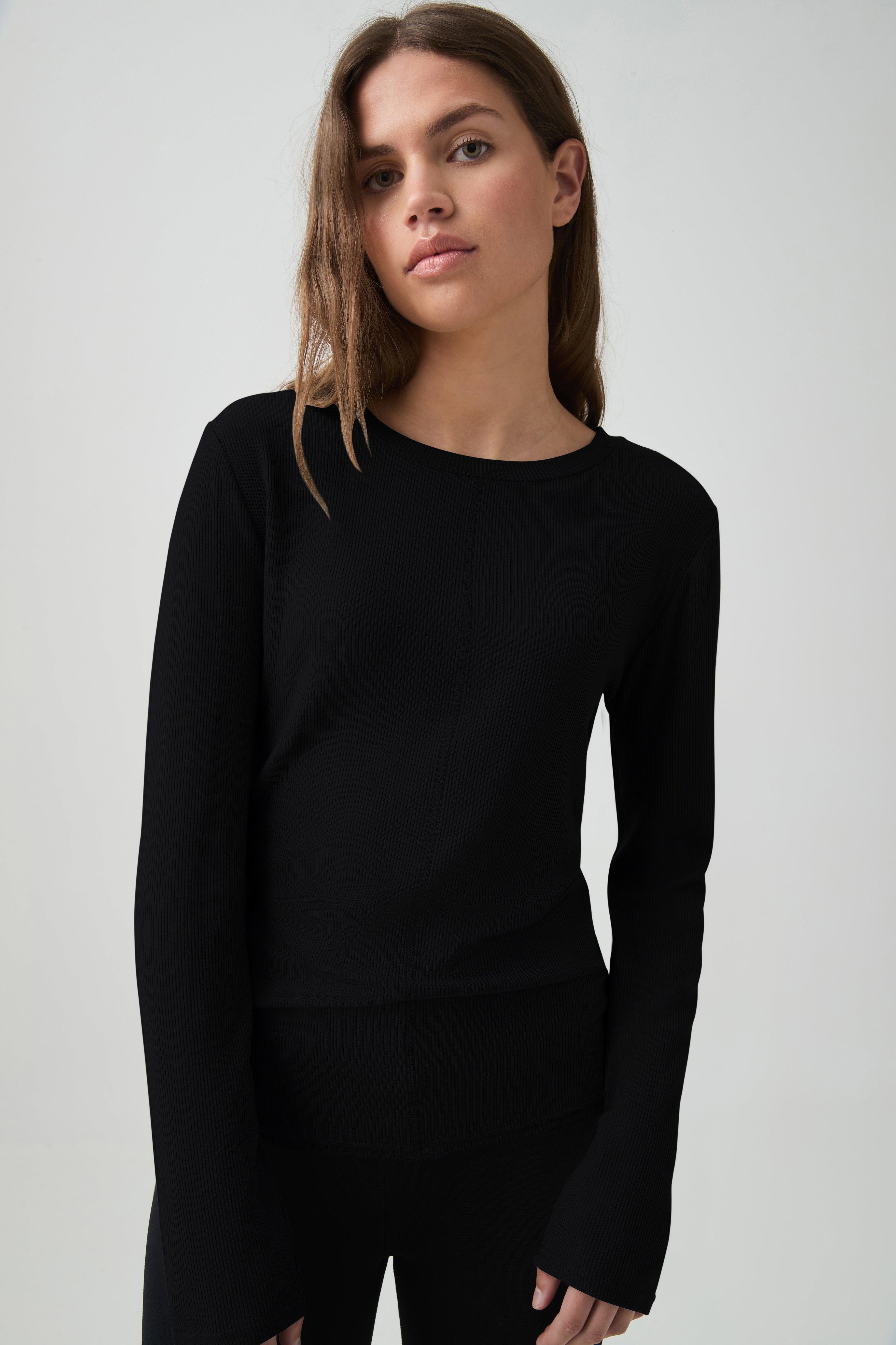 Sheer Rib Long Sleeve Tee 127 Product Image