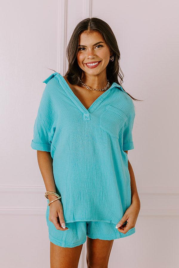 Coastal Bliss Top In Sky Blue Product Image