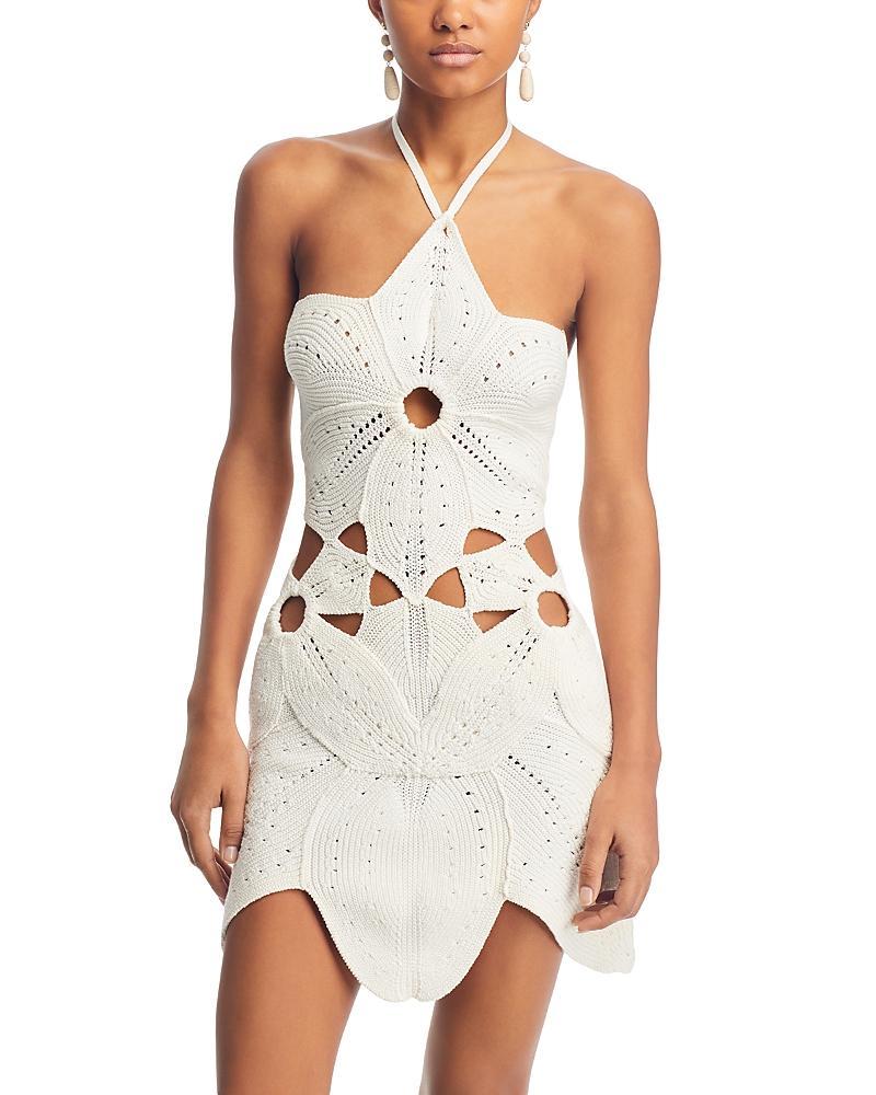 Cult Gaia - Floreana Knit-Cotton Mini Dress - Off-WhiteModa Operandi Product Image