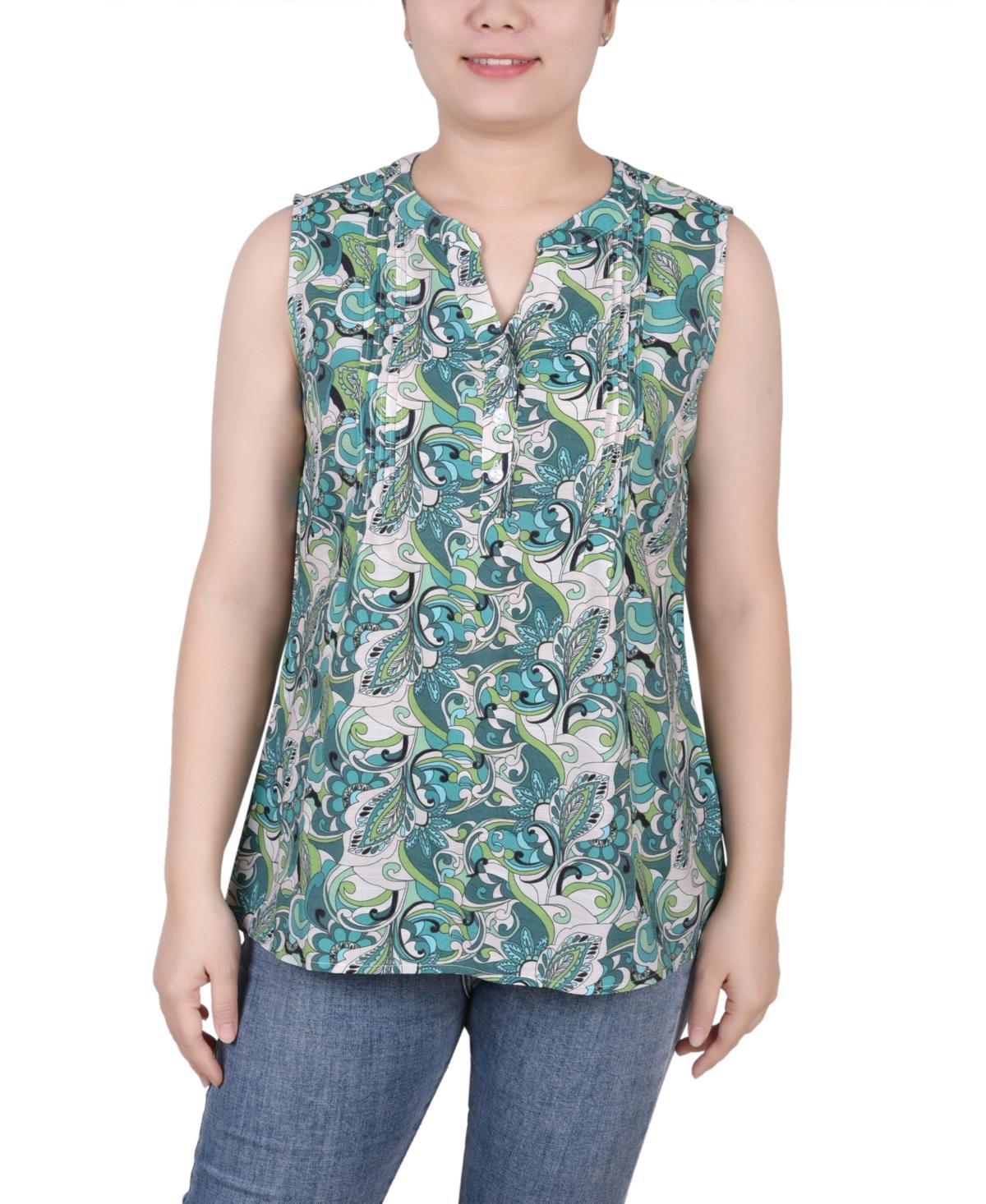 Womens Sleeveless Pintucked Blouse product image