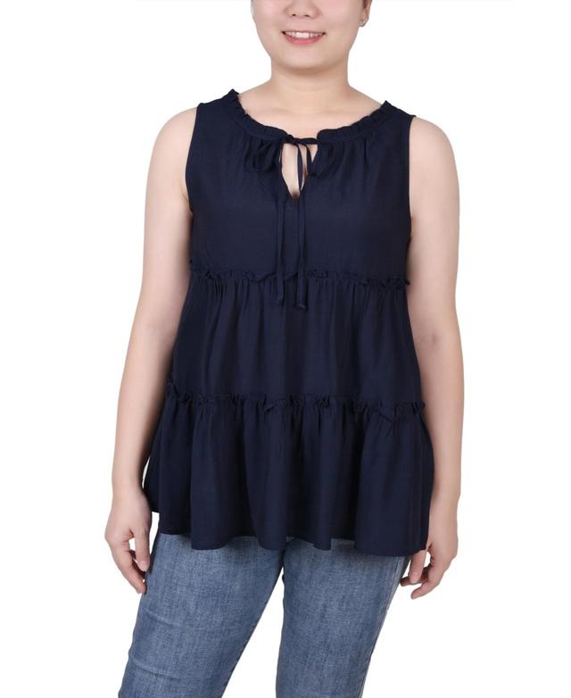 Ny Collection Petite Sleeveless Tiered Blouse Product Image