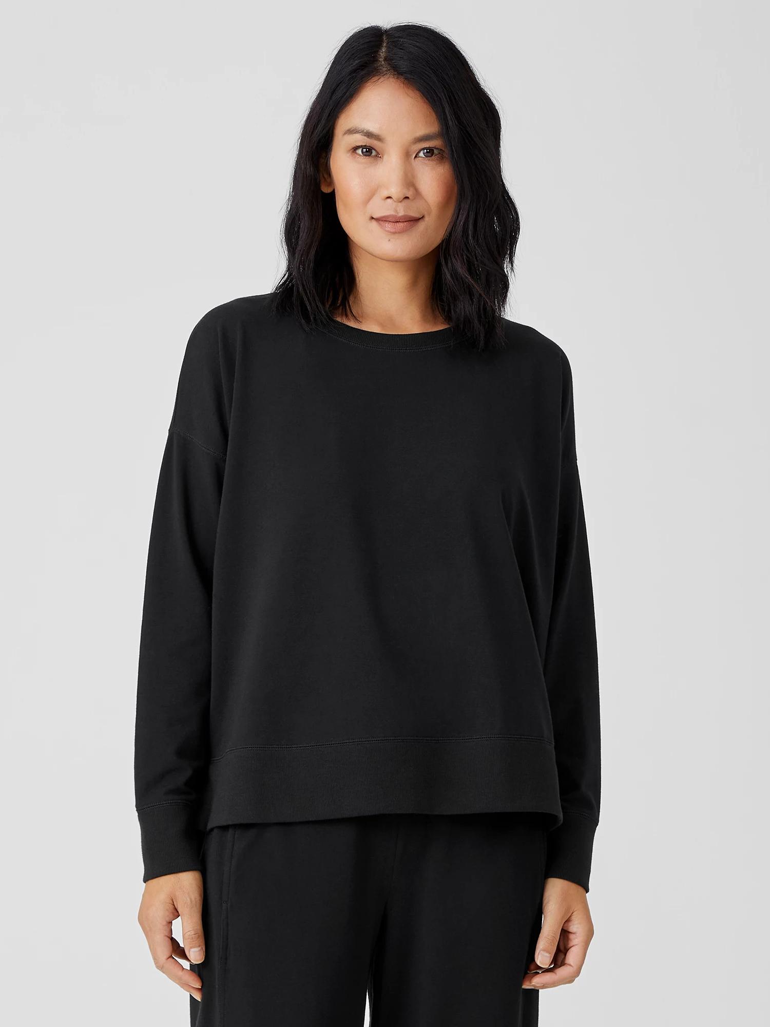 EILEEN FISHER Traceable Cotton Jersey Crew Neck Topfemale Product Image