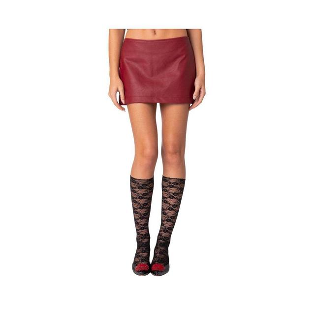 EDIKTED Aster Faux Leather Miniskirt Product Image