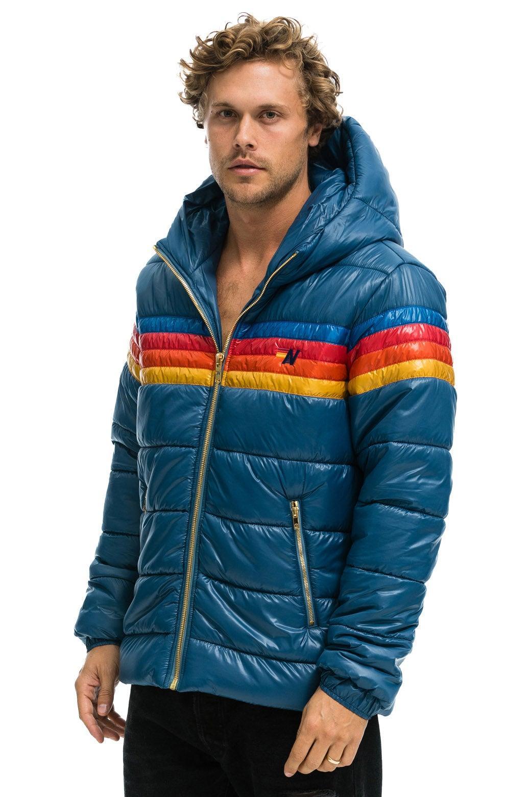 4 STRIPE LUXE TREKKER JACKET - GLOSSY DEEP BLUE Male Product Image