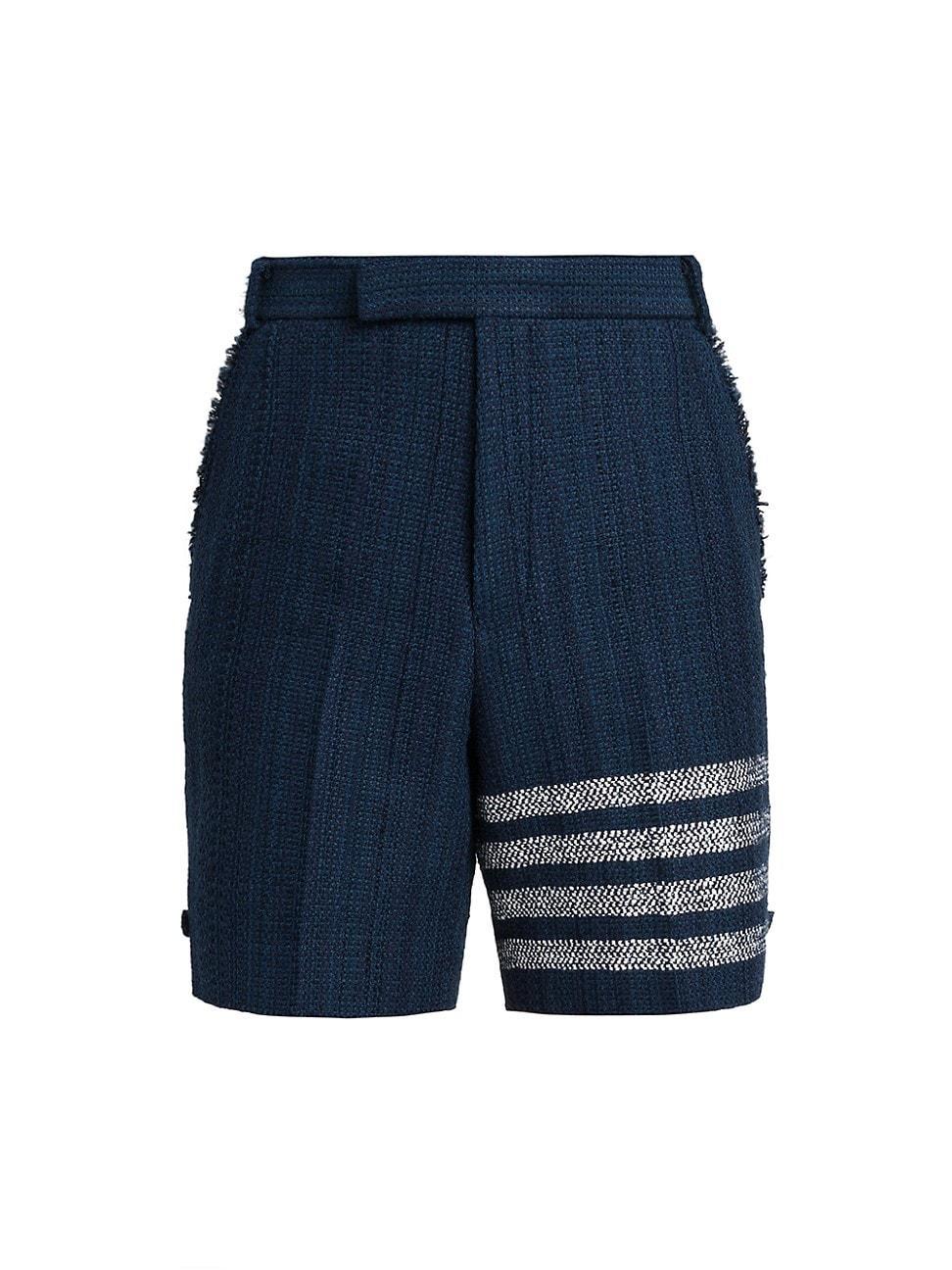 Mens 4-Bar Striped Frayed Edge Tweed Shorts Product Image