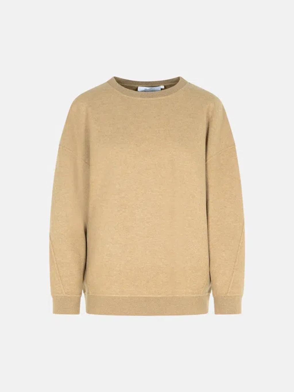 MAX MARA 'elvira' Sweatshirt In Brown Virgin Wool Blend Product Image