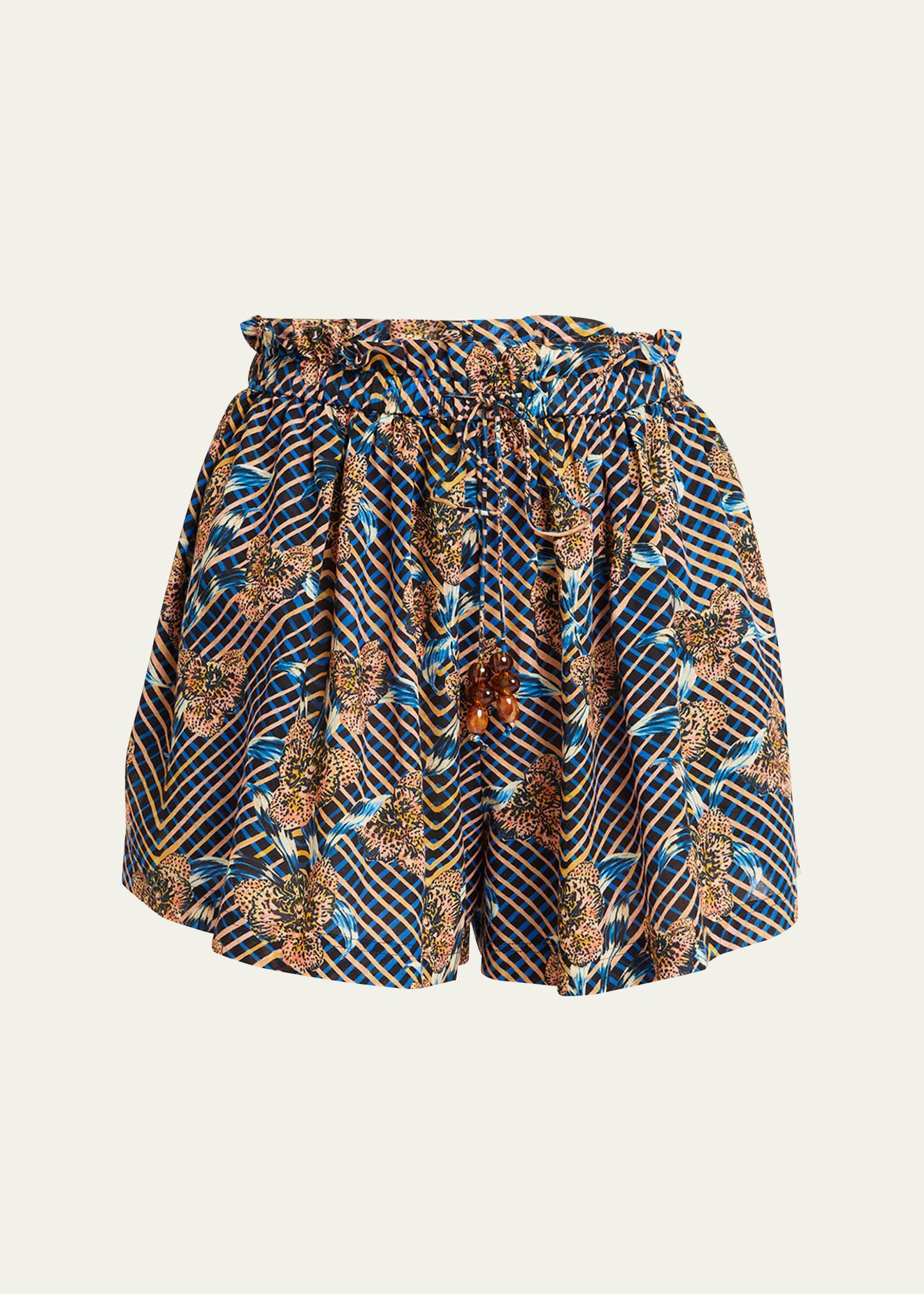 Ulla Johnson Bijou Tie Dye Beach Shorts Product Image