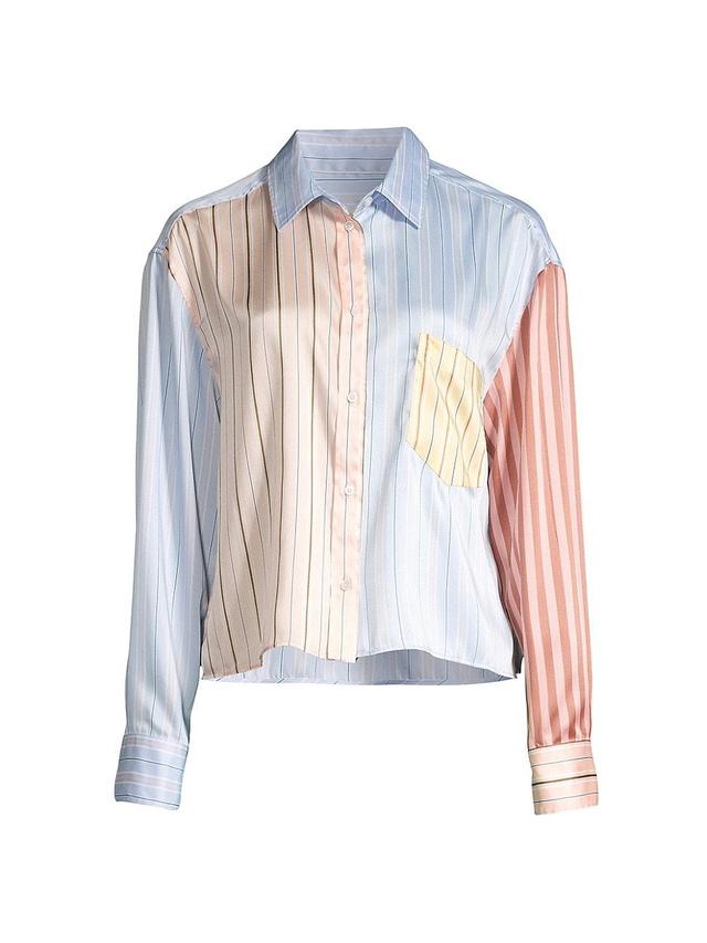 Womens Suez Striped & Colorblocked Button-Up Shirt Product Image