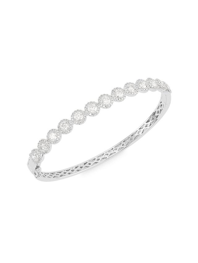 Womens 14K White Gold & 3.17 TCW Diamond Bangle Product Image