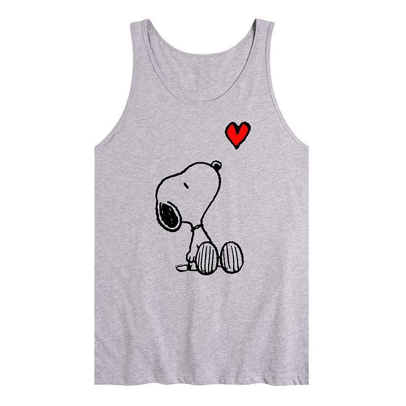 Mens Peanuts Snoopy Red Heart Graphic Tank Top Product Image