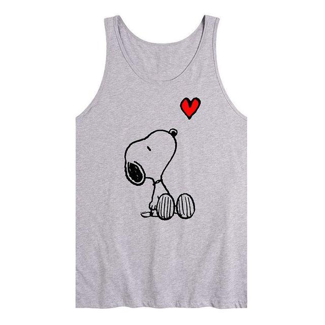 Mens Peanuts Snoopy Red Heart Graphic Tank Top Product Image