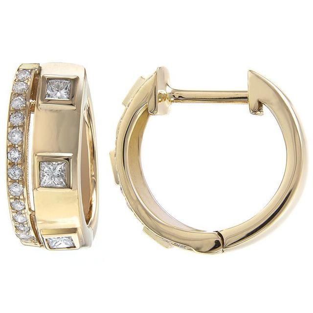 Belk & Co 1/3 Ct. T.w. Diamond Hoop Earrings In 14K Yellow Gold Product Image