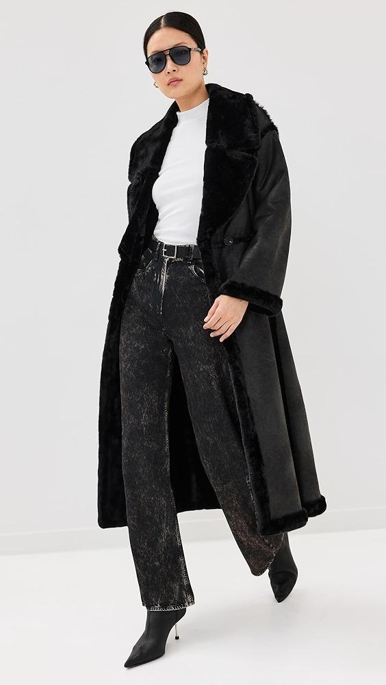 Avec Les Filles Faux Shearling Longline Coat | Shopbop Product Image