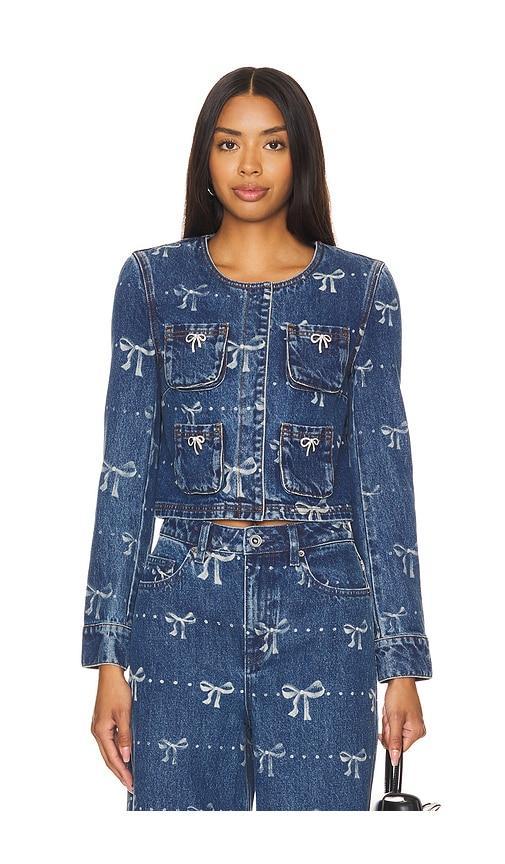 Bow Print Denim Jacket product image