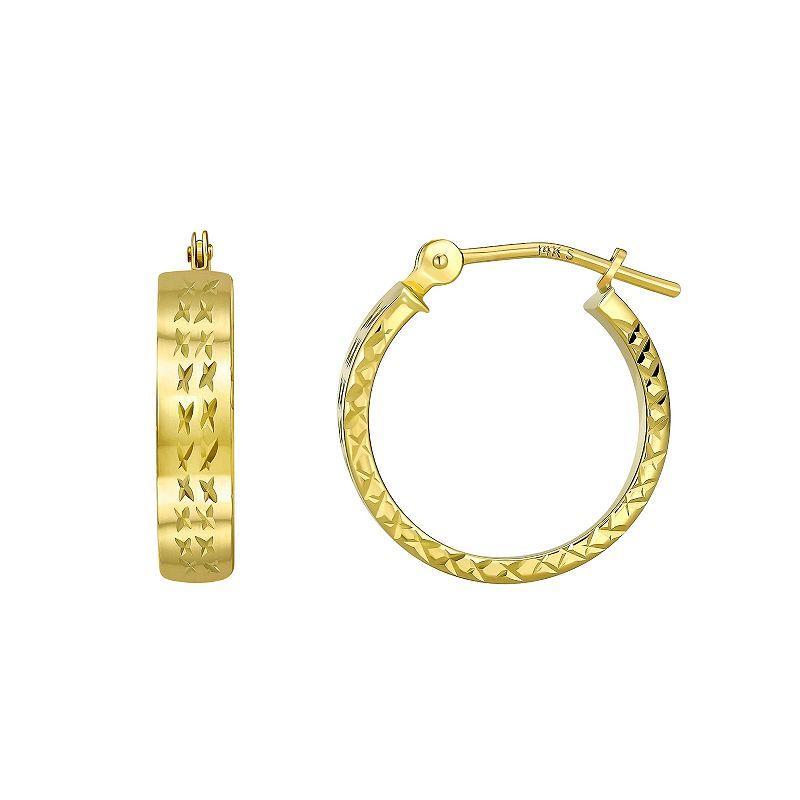 Forever 14K Textured Hoop Earrings, Womens, Multicolor Product Image