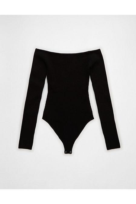 AE Long-Sleeve Off-The-Shoulder Sweater Bodysuit Women's Product Image