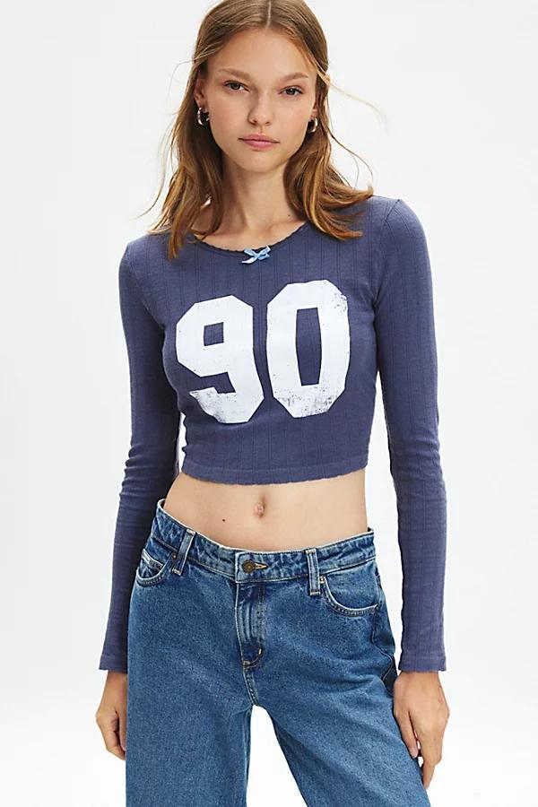 Future State 90 Graphic Pointelle Long Sleeve Tee Womens at Urban Outfitters Product Image